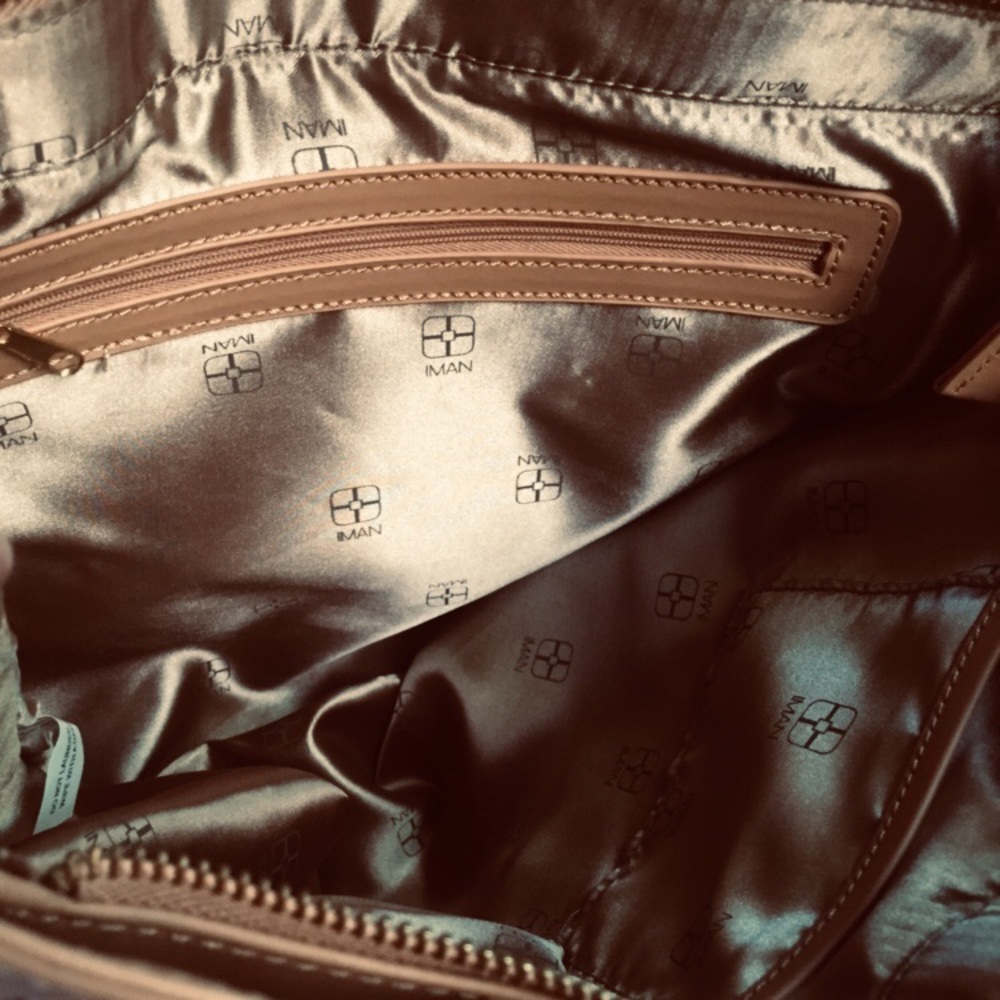 Nwot Iman Denim Global Chic Statement Bag - image 8